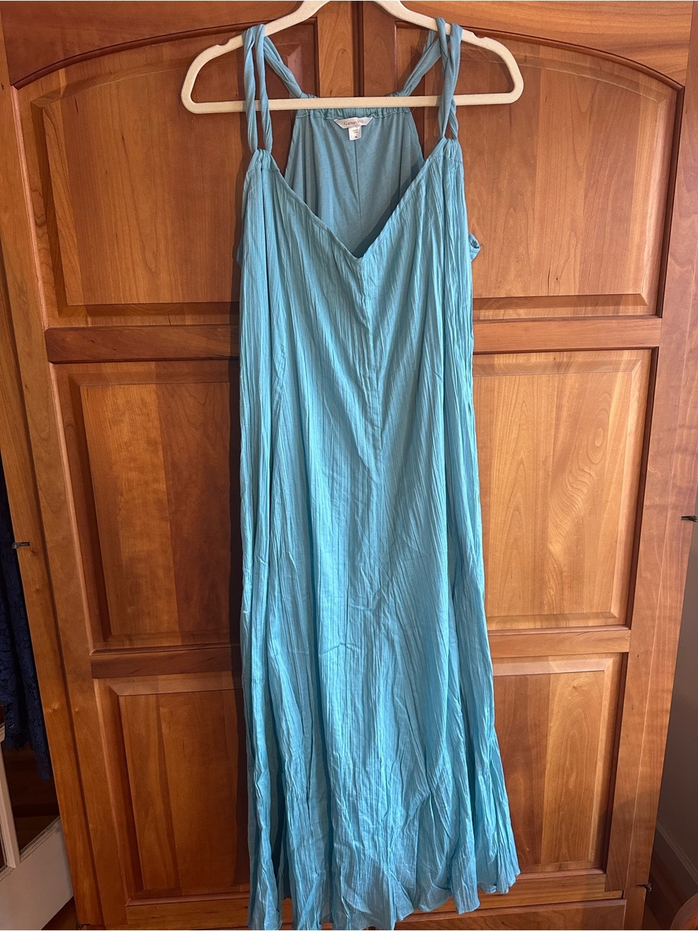 Garnet Hill Light Turquoise Blue Full Length Dress, Fully Lined, XL, P-T-P 23"